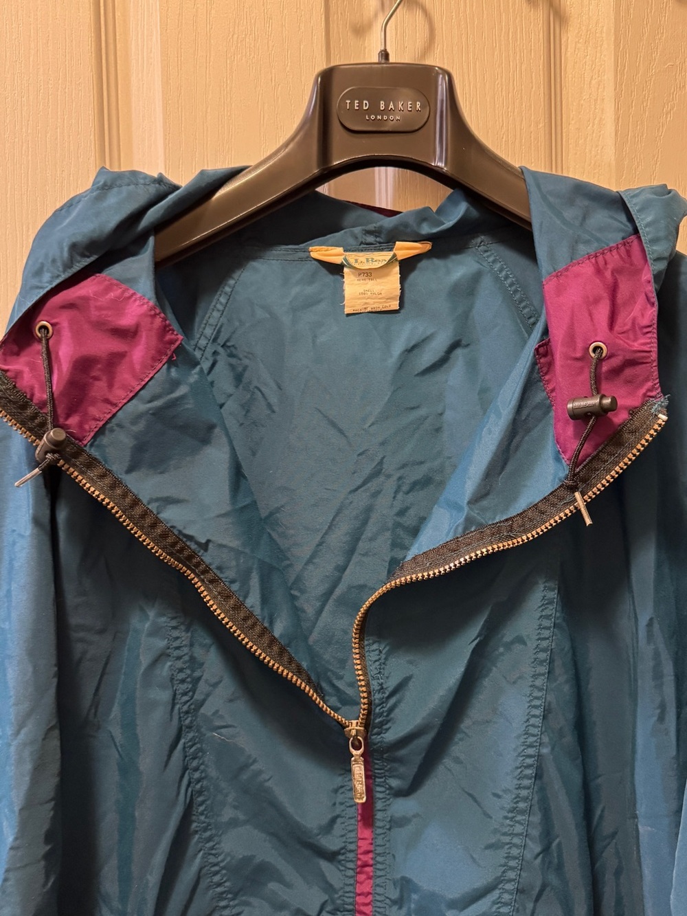 Vintage L.L.Bean Colorblock Hooded Anorak Jacket - Teal - Men’s L/XL - Picture 6 of 6
